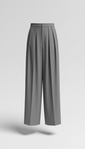 Graphite pleated wide-leg trousers
