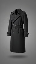 Obsidian wool trench coat